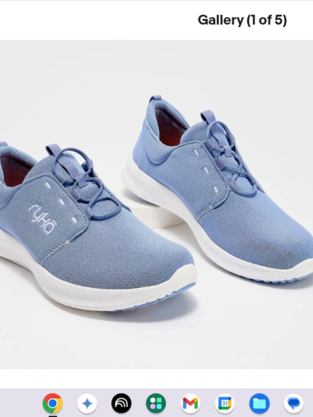 Ryka Recovery Washable Bungee Sneakers -Renew-Tempest Blue-8.5W A632505 NEW